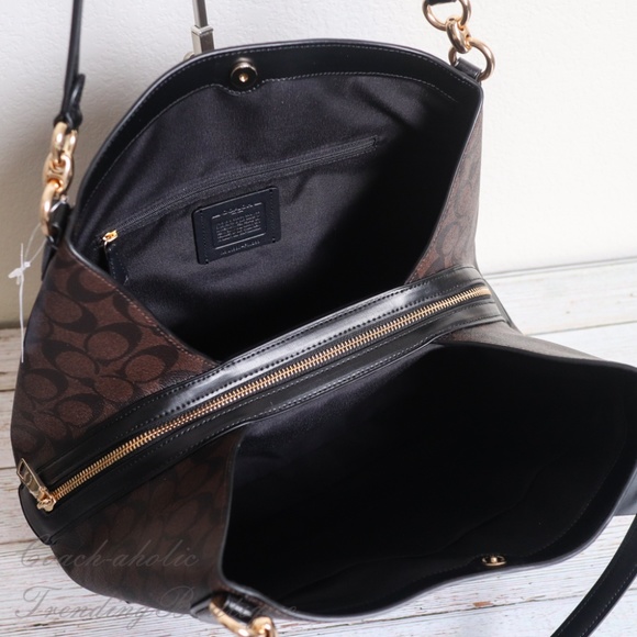 NWT Coach Hallie Shoulder Bag in Signature Canvas - Picture 8 of 8